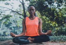 woman meditating 6 apps to destress